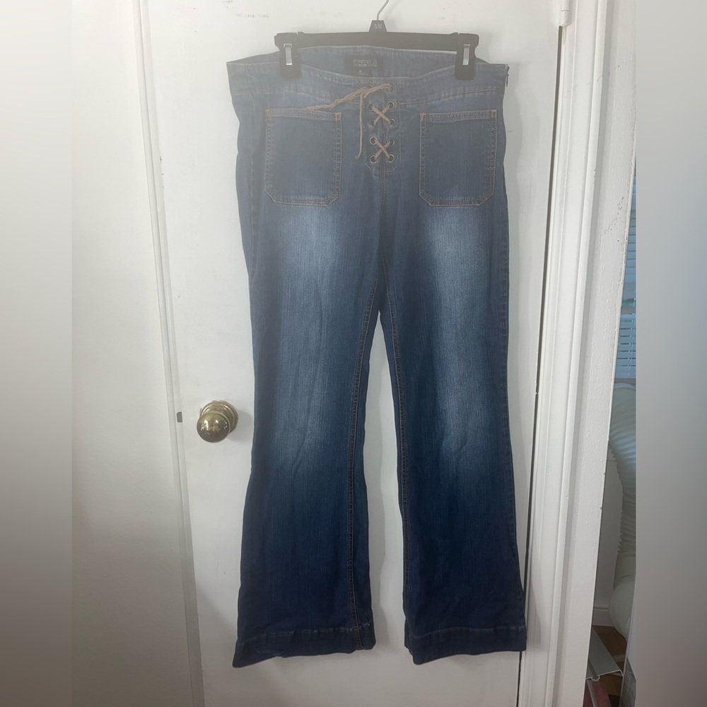 Y2K low rise lace up jeans